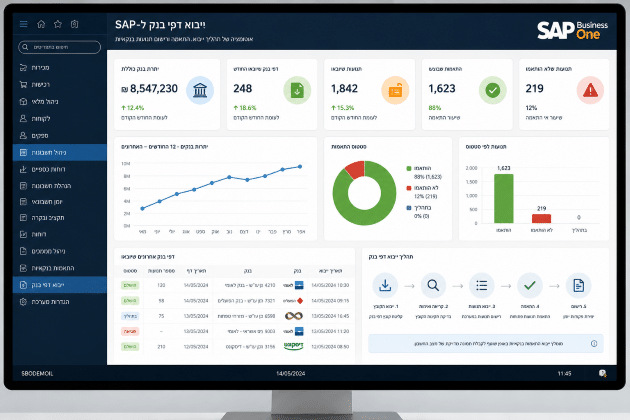 יבוא דפי בנק ל-SAP Business One